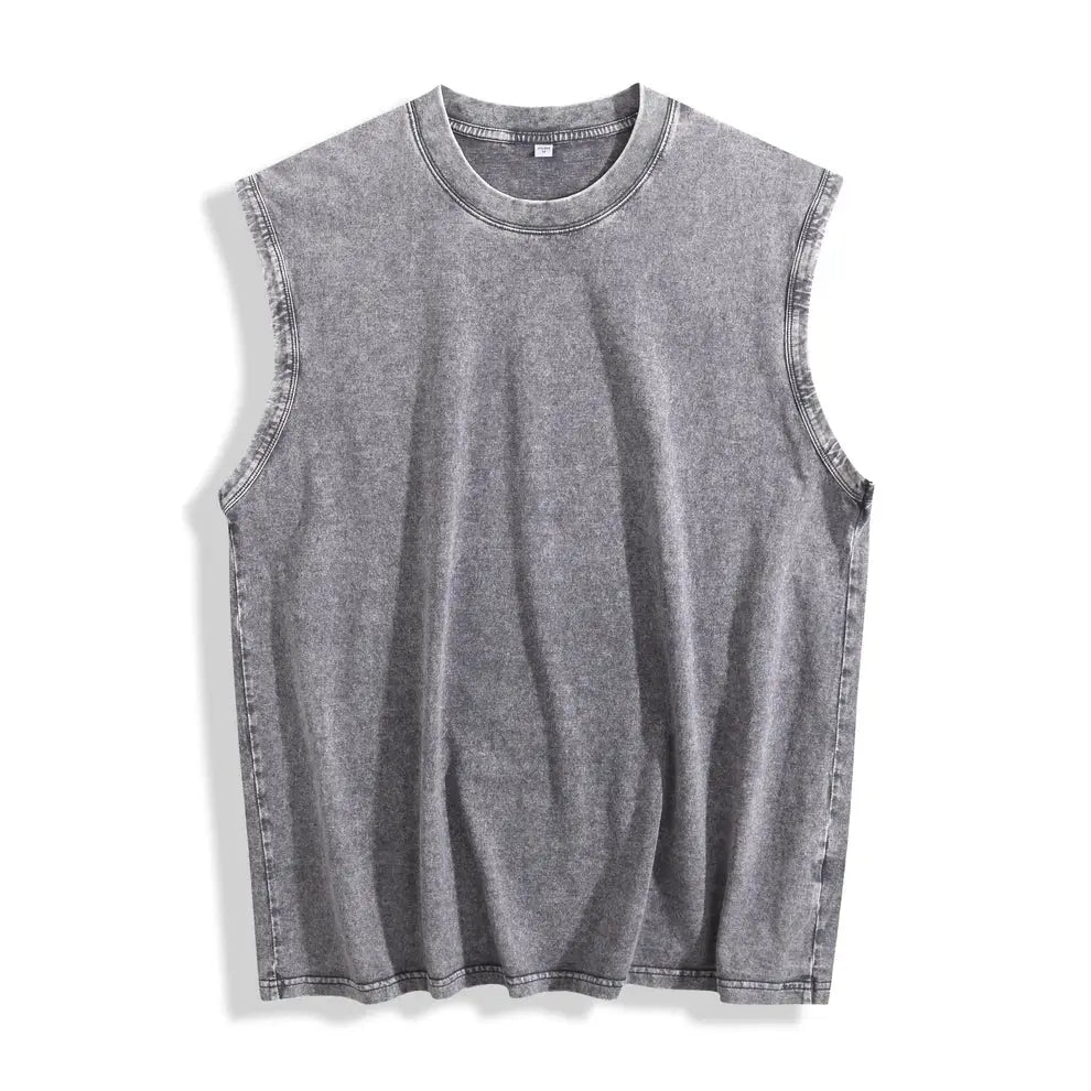 Garment-Washed Muscle Tank T Shirt Lava Dawgs Apparel